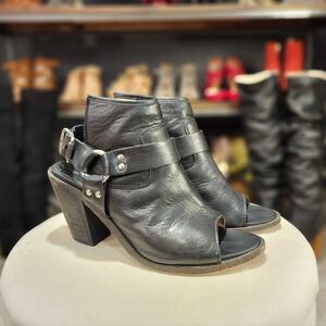 Frye Black Leather Ankle Boots
